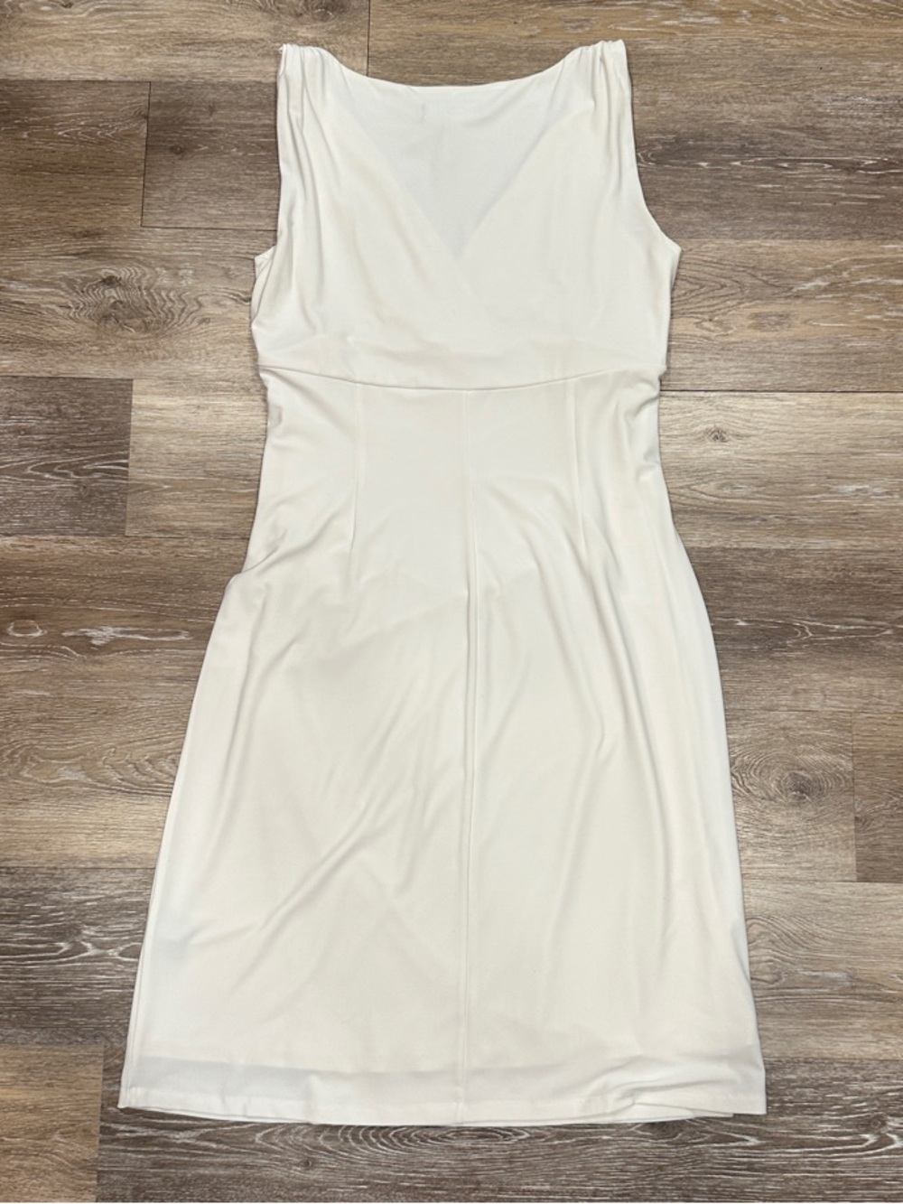 Ralph Lauren Cream Faux-Wrap Sleeveless Midi Dress - Picture 8 of 10